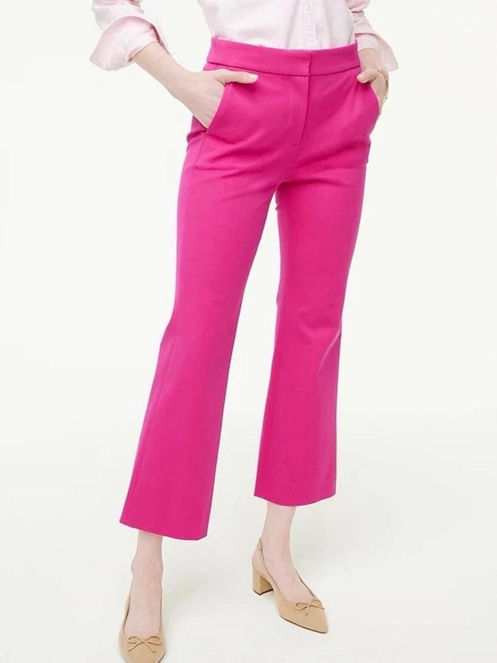 J. Crew Bright Fuchsia Cropped Boot-Cut Pants